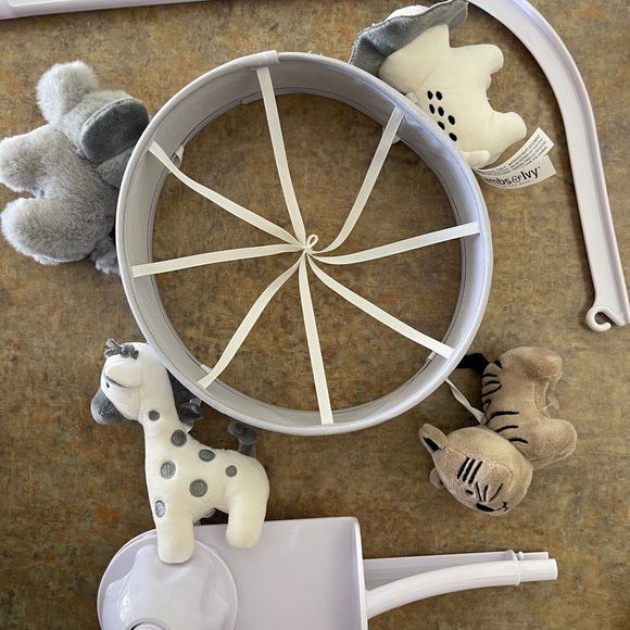 Lambs & Ivy White Baby Crib Mobile - Picture 3 of 3